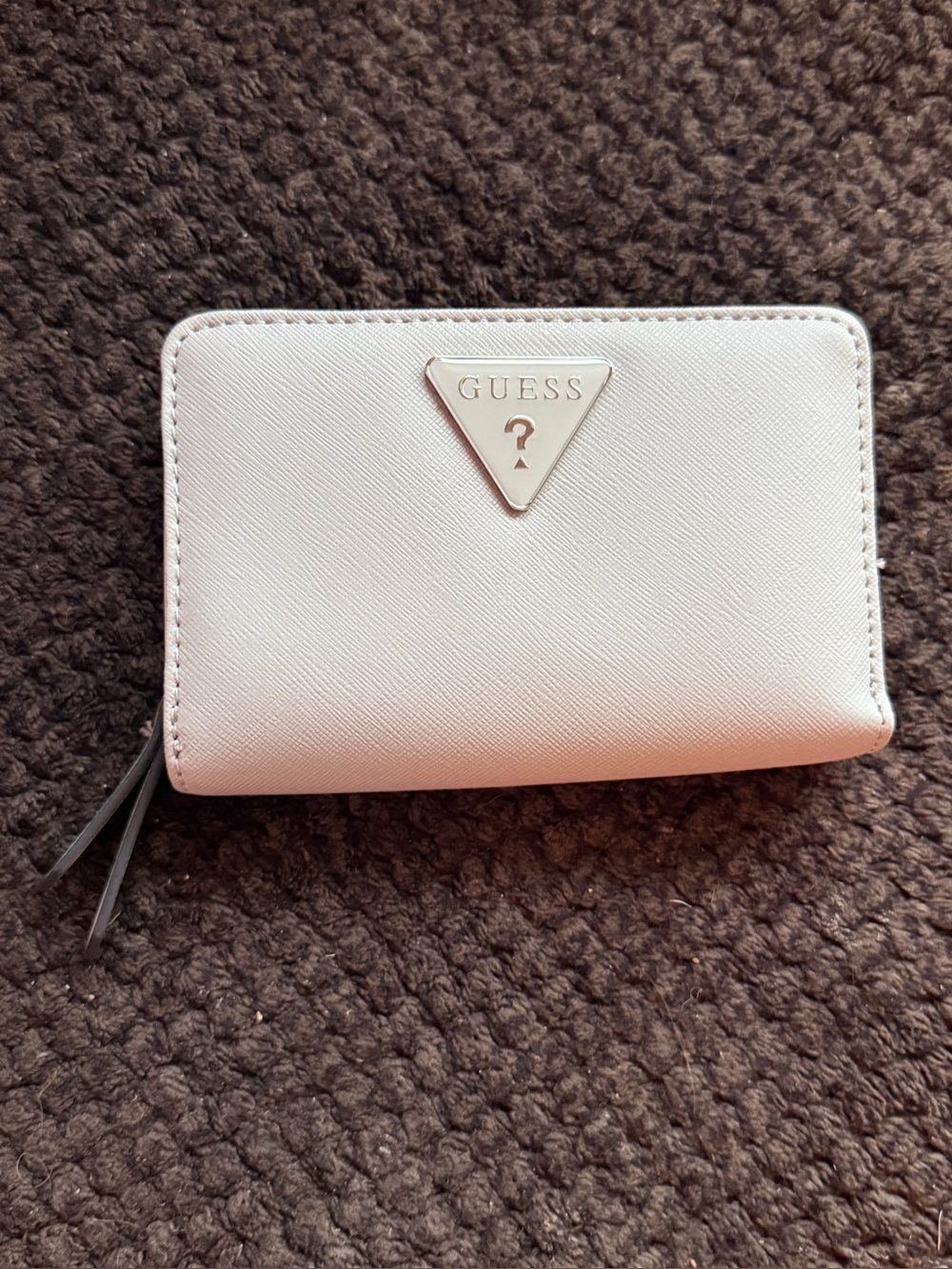 GUESS Small Zip-Around Wallet in Light Pink with Silver Logo
